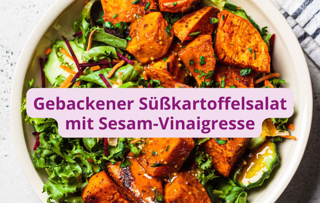 Gastbeitrag Familienkueche Gurkerl gesund essen Gebackener Suesskartoffelsalat