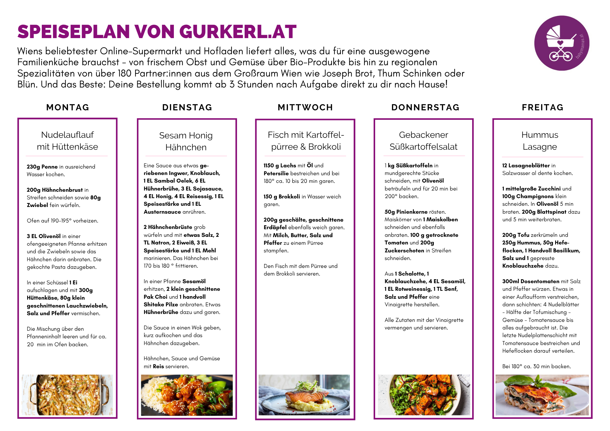 Speiseplan Gurkerl Wochenrezept